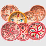 bols de 10 cm de diamètre, couleurs orange et rouge