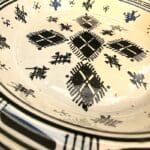 Beautiful couscous dish in ceramic measuring 28 centimeters. Black, and handmade in Morocco.