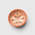 bols de 10 cm de diamètre, couleurs orange et rouge