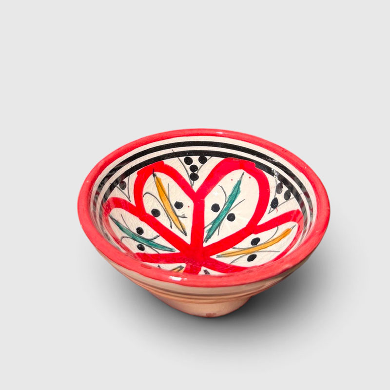 bols de 10 cm de diamètre, couleurs orange et rouge