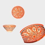 orange und rote Schalen, 12 cm