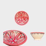 orange und rote Schalen, 12 cm