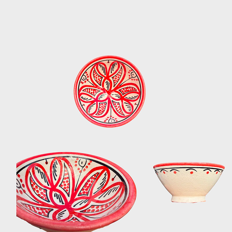 orange und rote Schalen, 12 cm