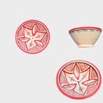 orange und rote Schalen, 12 cm