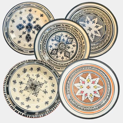 black couscous dishes.