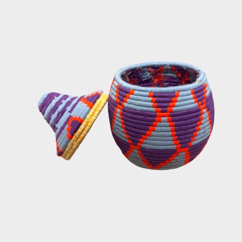 Berbermand M in blauw, paars en rood