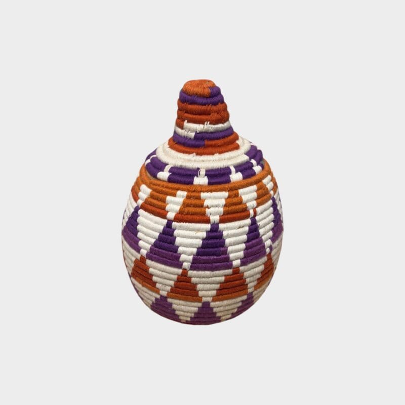 Berbermand in paars, oranje en crème