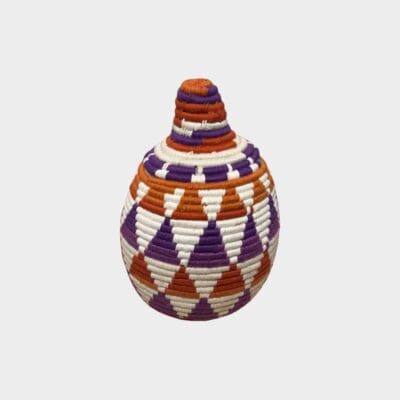 Panier berbère violet, orange, crème