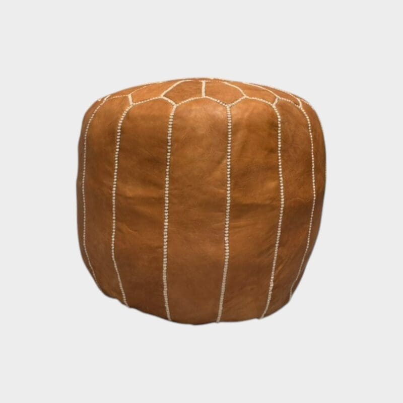 Lysebrun m. mønster _HØJ_1 Pouf marron clair à motif marocain - Modèle haut