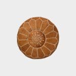 Pouf marron clair à motif marocain - Modèle haut