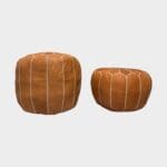 Pouf marron clair à motif marocain - Modèle haut