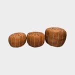 Pouf marron clair à motif marocain - Modèle haut