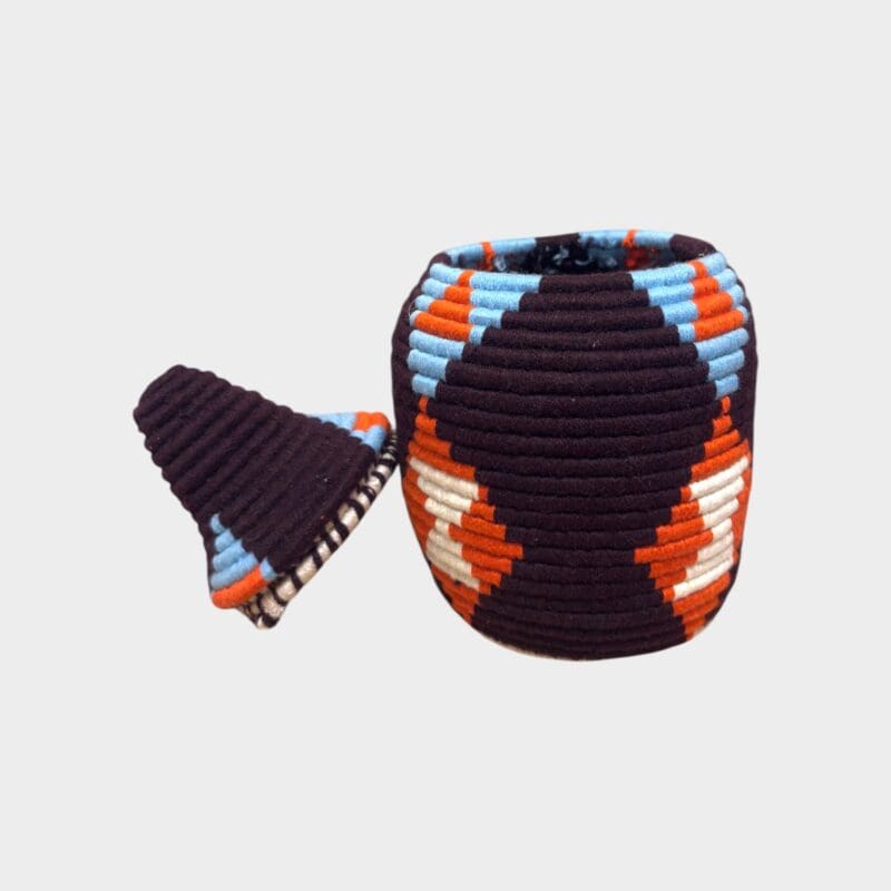 Berbermand maat M, bruinrood, blauw, oranje
