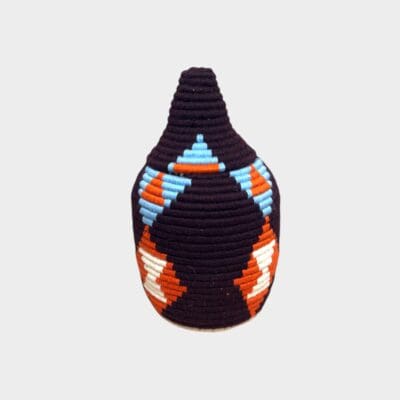 Berbermand maat M, bruinrood, blauw, oranje