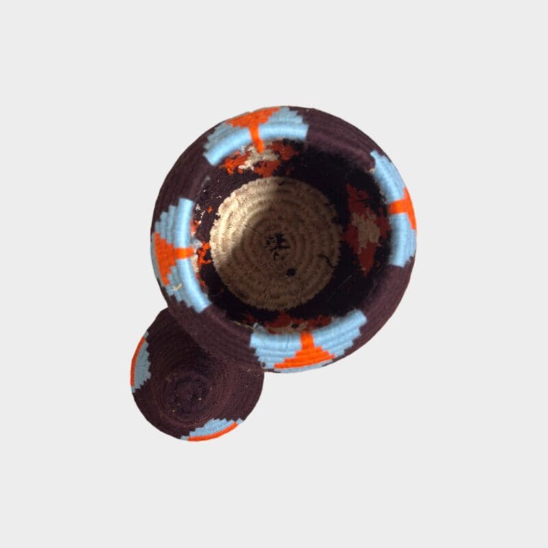 Berbermand maat M, bruinrood, blauw, oranje