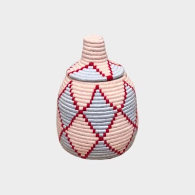 Berbermand M pastelroze, rood en blauw