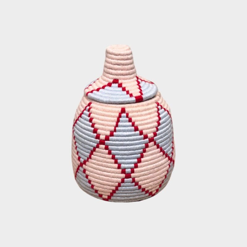 Berbermand M pastelroze, rood en blauw