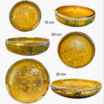 Tamegroute flat bowl in ochre light - several sizes