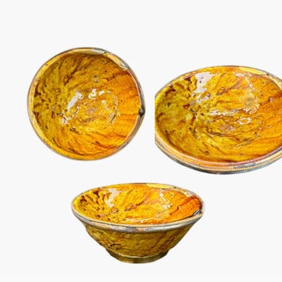Ochre-colored tamegroute bowl 11-13 cm