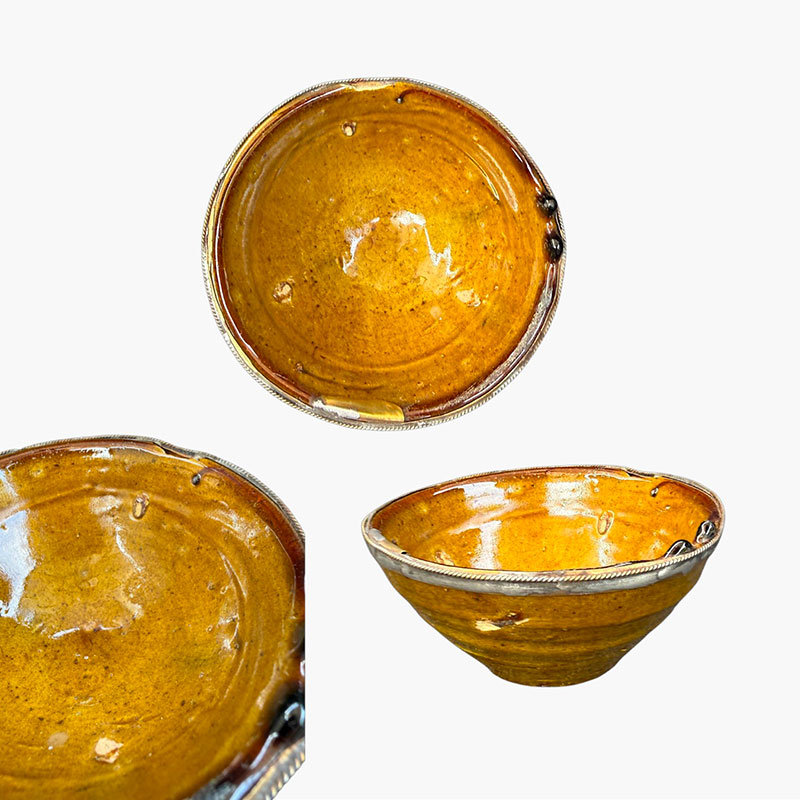 Ochre-colored tamegroute bowl 11-13 cm
