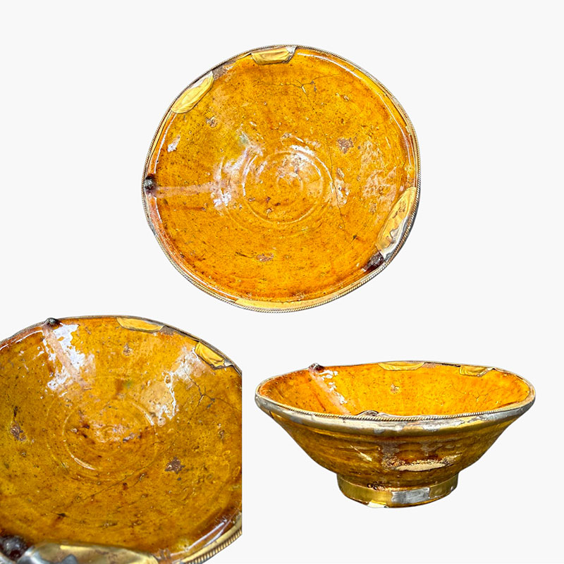 Ochre-colored tamegroute bowl 11-13 cm