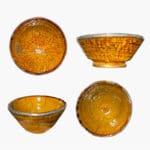 16 cm shell in ocher color with brass details
