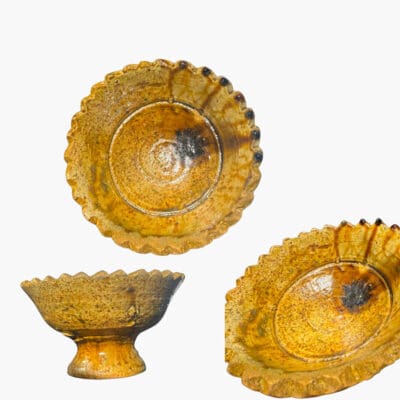 Tamegroute bowl serrated edge on foot ochre
