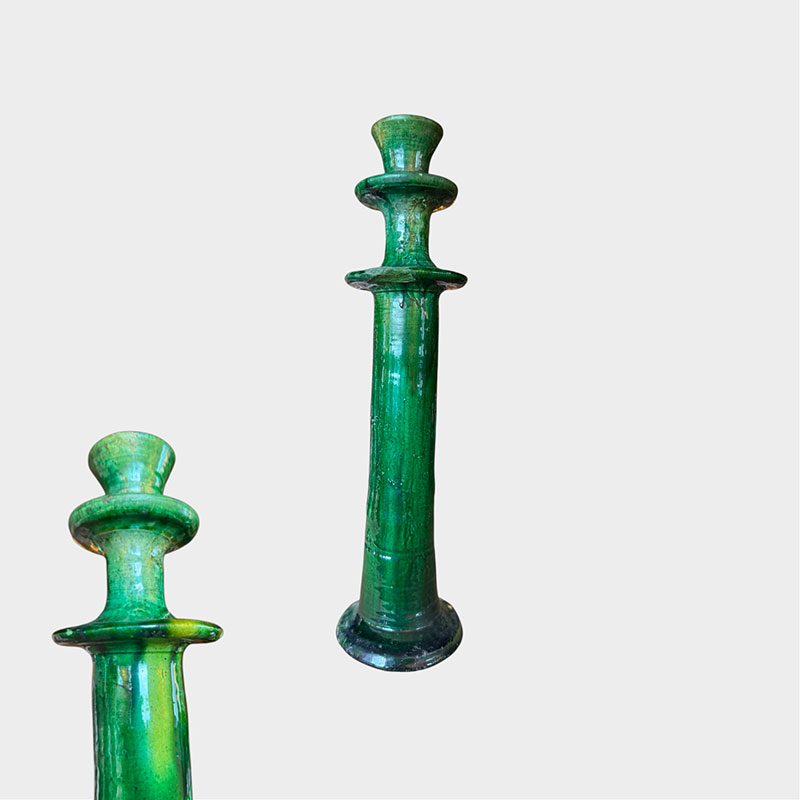 Tamegroute candlesticks XXL green