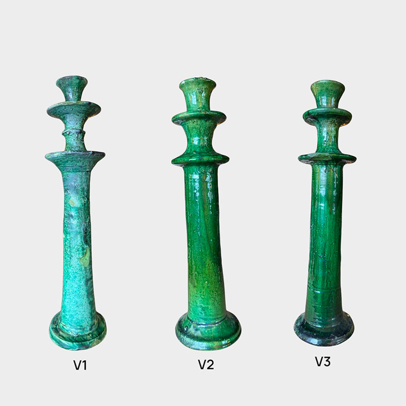 Tamegroute candlesticks XXL green