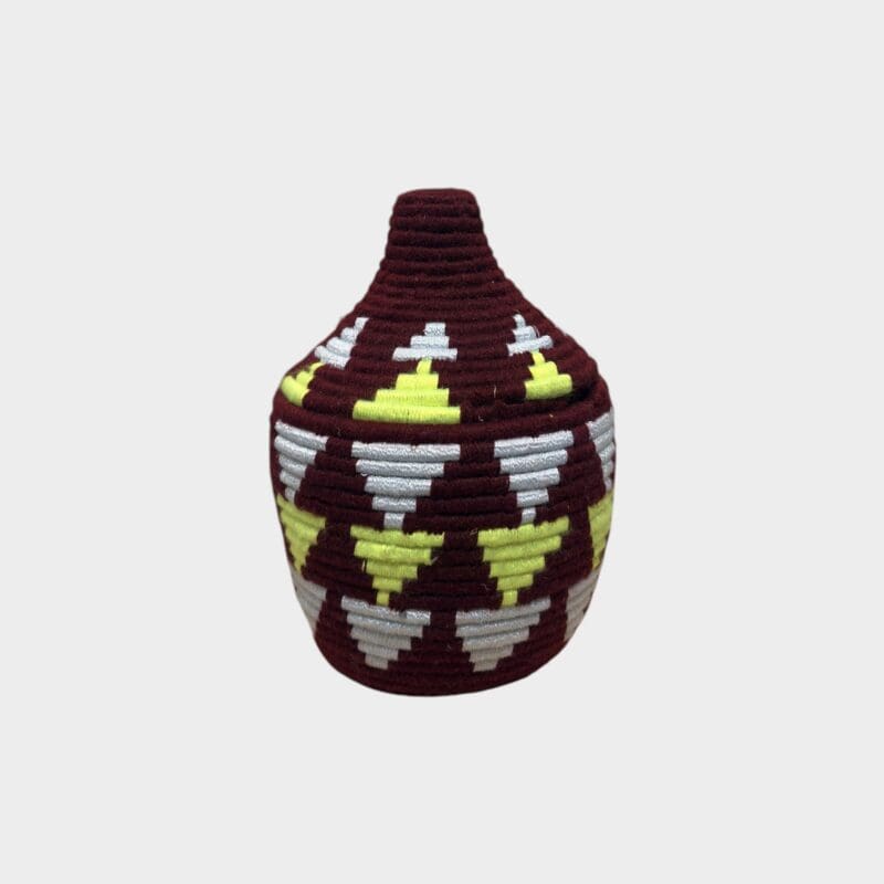 Panier berbère M marron, gris, citron vert
