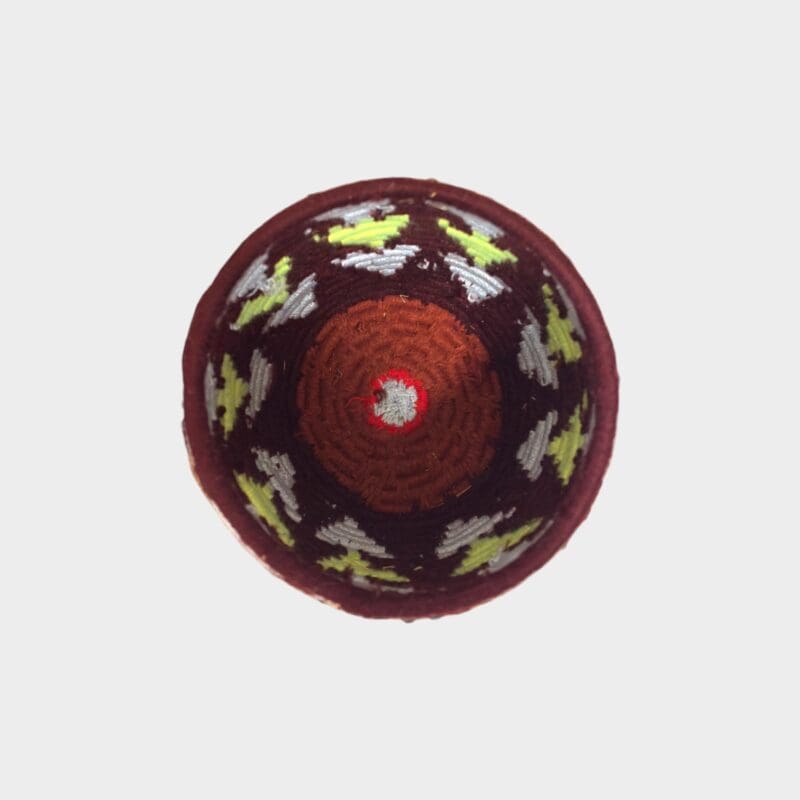 Panier berbère M marron, gris, citron vert