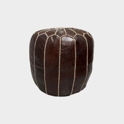 Pouf marron foncé à motifs - modèle haut