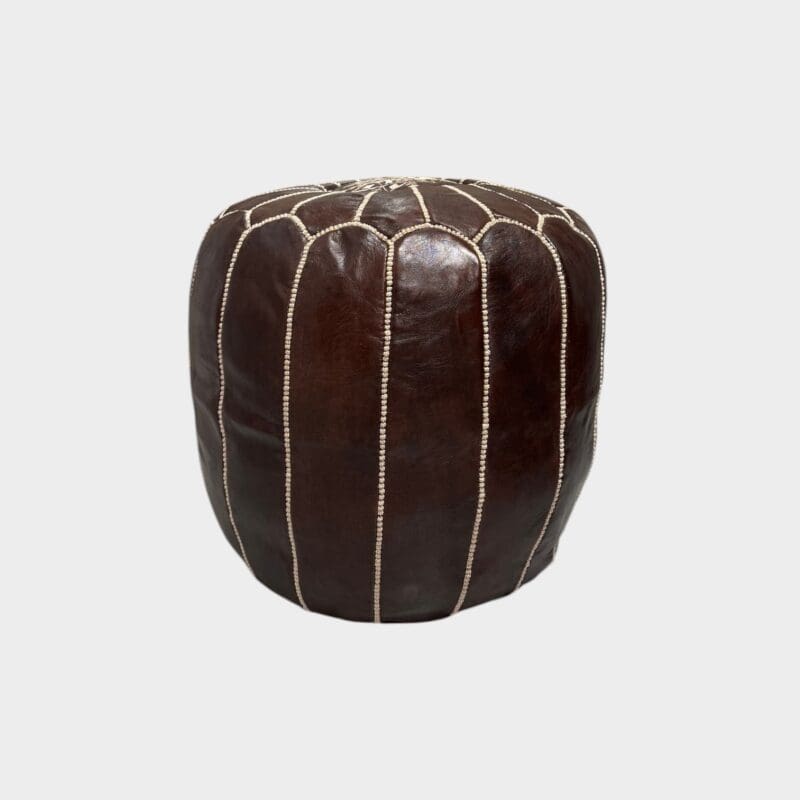 mørkebrun m. mønster _HØJ_1 Pouf marron foncé à motifs - modèle haut