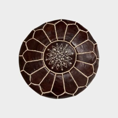 Pouf marron foncé à motifs - modèle haut