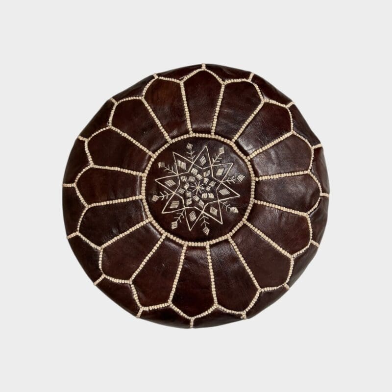 Pouf marron foncé à motifs - modèle haut