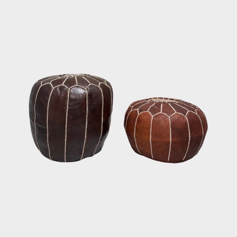Pouf marron foncé à motifs - modèle haut